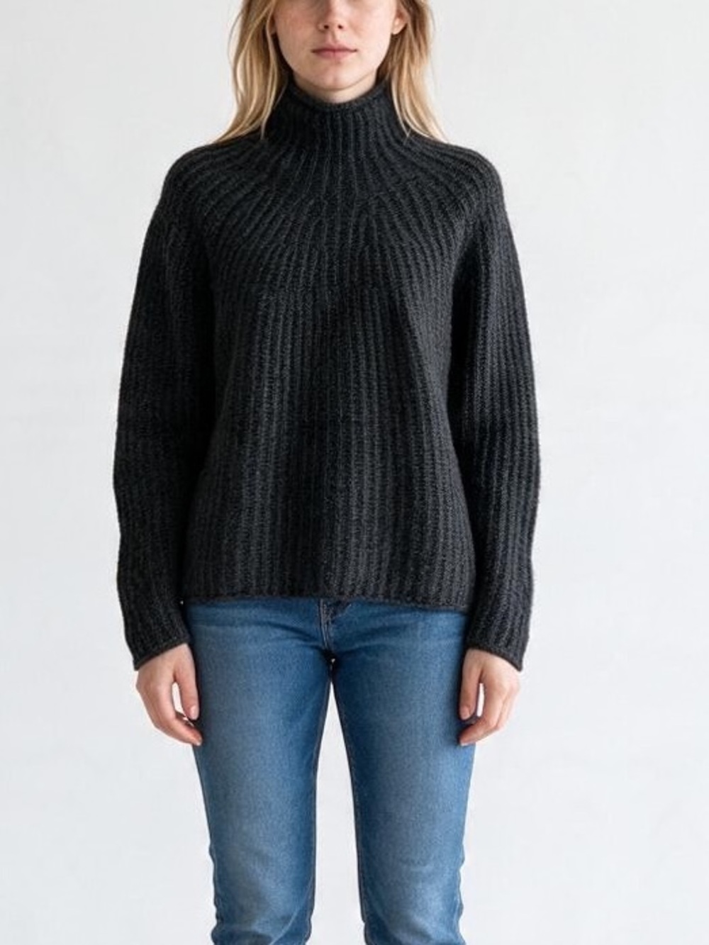 Rag & Bone Alpaca Merino Wool Blend Turtleneck Sweater Black